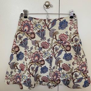 LOFT Floral Fit And Flare Jacquard Mini
Skirt - Women | Color: Beige | Size: 0